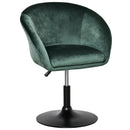 Swivel Bar Stool Fabric Dining Chair Dressing Stool with Tub Seat, Back, Adjustable Height, Green Seat