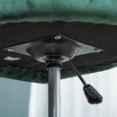 Swivel Bar Stool Fabric Dining Chair Dressing Stool with Tub Seat, Back, Adjustable Height, Green Seat