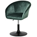 Swivel Bar Stool Fabric Dining Chair Dressing Stool with Tub Seat, Back, Adjustable Height, Green Seat