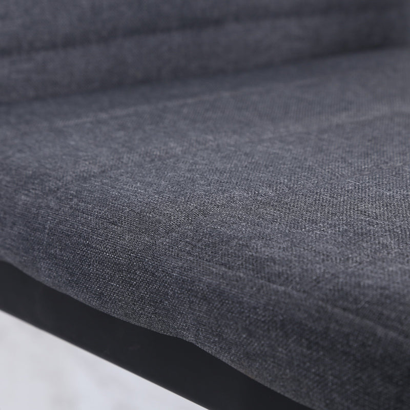 High Back Dining Chairs Modern Upholstered Linen-Touch Fabric Accent Chairs with Metal Legs for Kitchen, Set of 4, Grey Legs