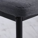 High Back Dining Chairs Modern Upholstered Linen-Touch Fabric Accent Chairs with Metal Legs for Kitchen, Set of 4, Grey Legs