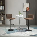 Barstools Set Of 2 Adjustable Height Swivel Gas Lift PU Leather Counter Bar Chairs With Footrest, Brown