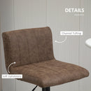 Barstools Set Of 2 Adjustable Height Swivel Gas Lift PU Leather Counter Bar Chairs With Footrest, Brown