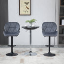 HOMCOM Adjustable Bar Stools Set of 2 - Dark Grey