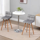 Bar stool Set of 2 Armless Upholstered Counter Height Bar Chairs with Wood Legs & Footrest, Grey
