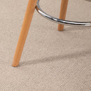 Bar stool Set of 2 Armless Upholstered Counter Height Bar Chairs with Wood Legs & Footrest, Grey