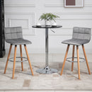 Bar stool Set of 2 Armless Upholstered Counter Height Bar Chairs with Wood Legs & Footrest, Grey