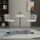 Bar stool Set of 2 Armless Adjustable Height Upholstered Bar Chair with Swivel Seat - Light Grey