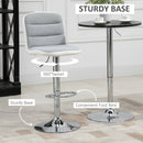 Bar stool Set of 2 Armless Adjustable Height Upholstered Bar Chair with Swivel Seat - Light Grey
