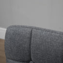 HOMCOM Bar stool Set of 2 Armless Button-Tufted Counter Height Bar Chairs with Wood Legs & Footrest, Grey