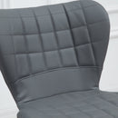 Bar Stools Set Of 2 Grey Adjustable Height Swivel Bar Chairs In PU Leather With Backrest & Footrest