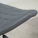 Bar Stools Set Of 2 Grey Adjustable Height Swivel Bar Chairs In PU Leather With Backrest & Footrest