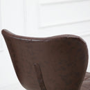 Bar Stools Set Of 2 Brown Adjustable Height Swivel Bar Chairs In PU Leather With Backrest & Footrest