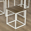 HOMCOM Modern 5-Piece Dining Table Set Metal Frame Square Kitchen Table with 4 Chairs - Walnut Effet