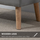 Faux Velvet Upholstered Ottoman Trunk with Wooden Legs - Grey