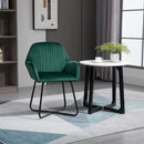 Modern Accent Chair Velvet-Touch Fabric Upholstered Lounge Armchair with Metal Base, Green Velvet Base