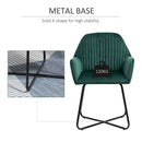 Modern Accent Chair Velvet-Touch Fabric Upholstered Lounge Armchair with Metal Base, Green Velvet Base