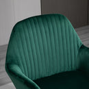 Modern Accent Chair Velvet-Touch Fabric Upholstered Lounge Armchair with Metal Base, Green Velvet Base
