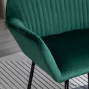 Modern Accent Chair Velvet-Touch Fabric Upholstered Lounge Armchair with Metal Base, Green Velvet Base