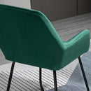 Modern Accent Chair Velvet-Touch Fabric Upholstered Lounge Armchair with Metal Base, Green Velvet Base