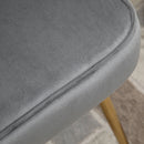 Grey Velvet-Touch Vanity Chair Makeup Chair with Golden Metal Legs for Living Room & Dining Room