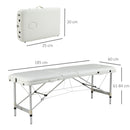 PVC Upholstered Portable Massage Table Beauty Bed w/ Carry Case - White