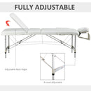 PVC Upholstered Portable Massage Table Beauty Bed w/ Carry Case - White