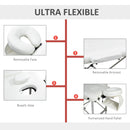 PVC Upholstered Portable Massage Table Beauty Bed w/ Carry Case - White