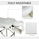 PVC Upholstered Portable Massage Table Beauty Bed w/ Carry Case - White