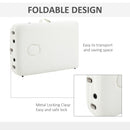 PVC Upholstered Portable Massage Table Beauty Bed w/ Carry Case - White