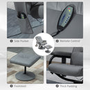 Manual Sofa Reclining Armchair PU Leather Massage Recliner Chair and Ottoman with Heating Function, Grey Cushioned 10 Point Vibration