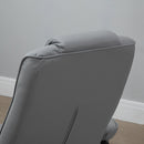 Manual Sofa Reclining Armchair PU Leather Massage Recliner Chair and Ottoman with Heating Function, Grey Cushioned 10 Point Vibration