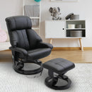 Luxury Faux leather Chair Recliner Electric Massage Chair Sofa 10 Massager with Foot Stool Black Faux Leather, Footrest