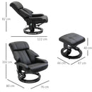 Luxury Faux leather Chair Recliner Electric Massage Chair Sofa 10 Massager with Foot Stool Black Faux Leather, Footrest