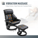 Luxury Faux leather Chair Recliner Electric Massage Chair Sofa 10 Massager with Foot Stool Black Faux Leather, Footrest