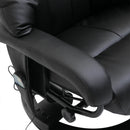 Luxury Faux leather Chair Recliner Electric Massage Chair Sofa 10 Massager with Foot Stool Black Faux Leather, Footrest