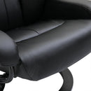 Luxury Faux leather Chair Recliner Electric Massage Chair Sofa 10 Massager with Foot Stool Black Faux Leather, Footrest