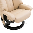 Luxury Faux leather Chair Recliner Electric Massage Chair Sofa 10 Massager with Foot Stool White Faux Leather, Footrest