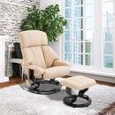 Luxury Faux leather Chair Recliner Electric Massage Chair Sofa 10 Massager with Foot Stool White Faux Leather, Footrest