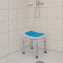 HOMCOM Aluminium Alloy 6-Level Non-Slip Bathroom Stool w/ Drainage Blue