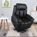 Power Lift Assistance Recliner Armchair w/ Extra Comfort Padding PU Leather Black