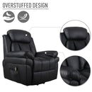 Power Lift Assistance Recliner Armchair w/ Extra Comfort Padding PU Leather Black