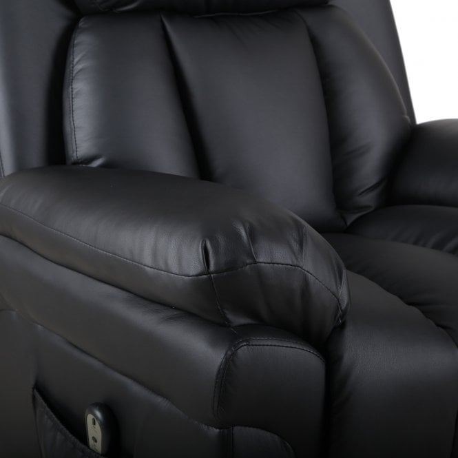 Power Lift Assistance Recliner Armchair w/ Extra Comfort Padding PU Leather Black