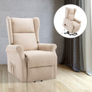 Lift Armchair Electric Power Stand Assist Recliner Chair w/ Remote Control Linen Fabric Beige