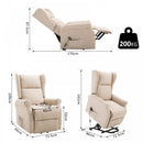 Lift Armchair Electric Power Stand Assist Recliner Chair w/ Remote Control Linen Fabric Beige