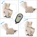 Lift Armchair Electric Power Stand Assist Recliner Chair w/ Remote Control Linen Fabric Beige
