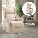 Lift Armchair Electric Power Stand Assist Recliner Chair w/ Remote Control Linen Fabric Beige