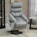 Electric Power Lift Recliner Vibration Massage Velvet-Touch Upholstered Lounge Chair Sofa with Remote Control & Side Pocket for Home Theater, Grey Velvet