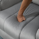 Electric Power Lift Recliner Vibration Massage Velvet-Touch Upholstered Lounge Chair Sofa with Remote Control & Side Pocket for Home Theater, Grey Velvet