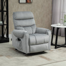 Electric Power Lift Recliner Vibration Massage Velvet-Touch Upholstered Lounge Chair Sofa with Remote Control & Side Pocket for Home Theater, Grey Velvet